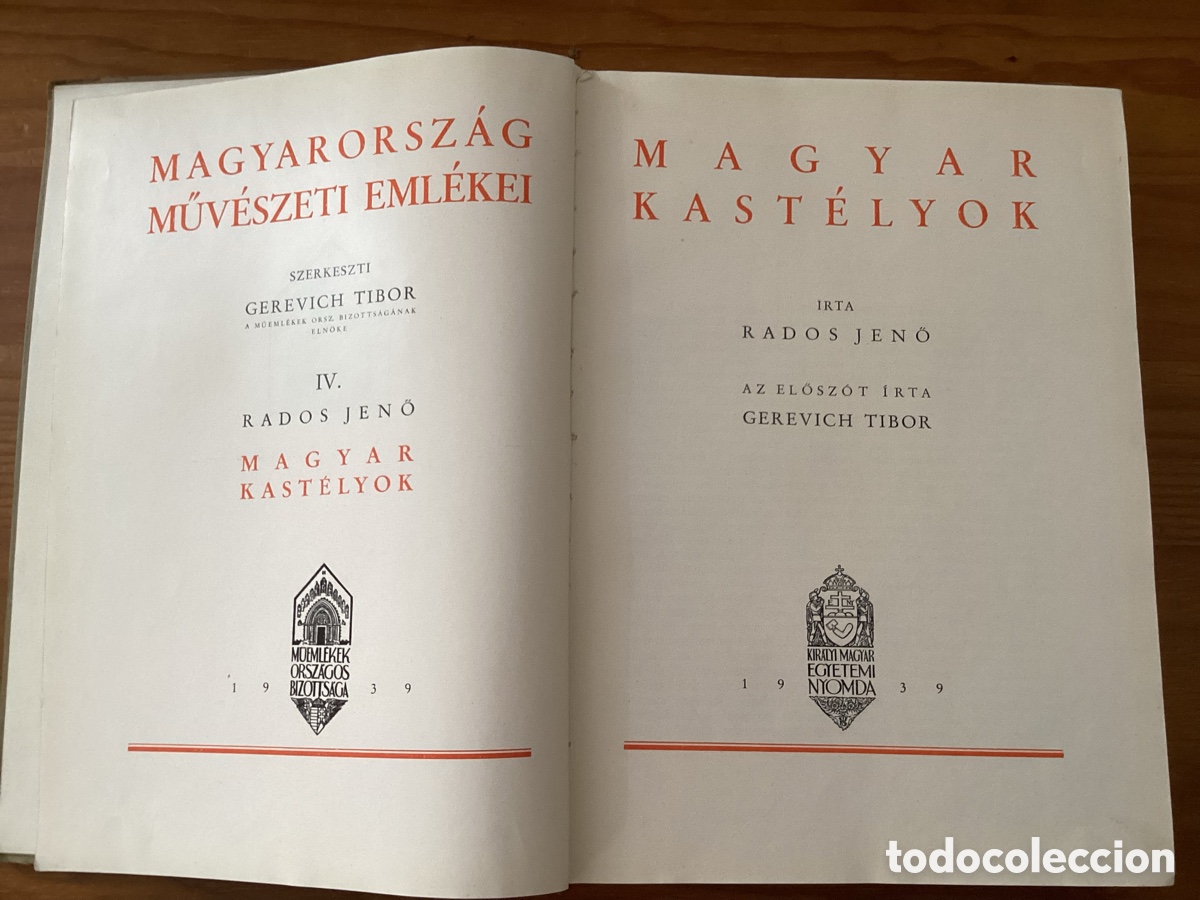 Libros de segunda mano: Magyar kast&eacute;lyok&rdquo; (Castillos h&uacute;ngaros) de Jeno Rados, Tibor Gerevich. 1939.