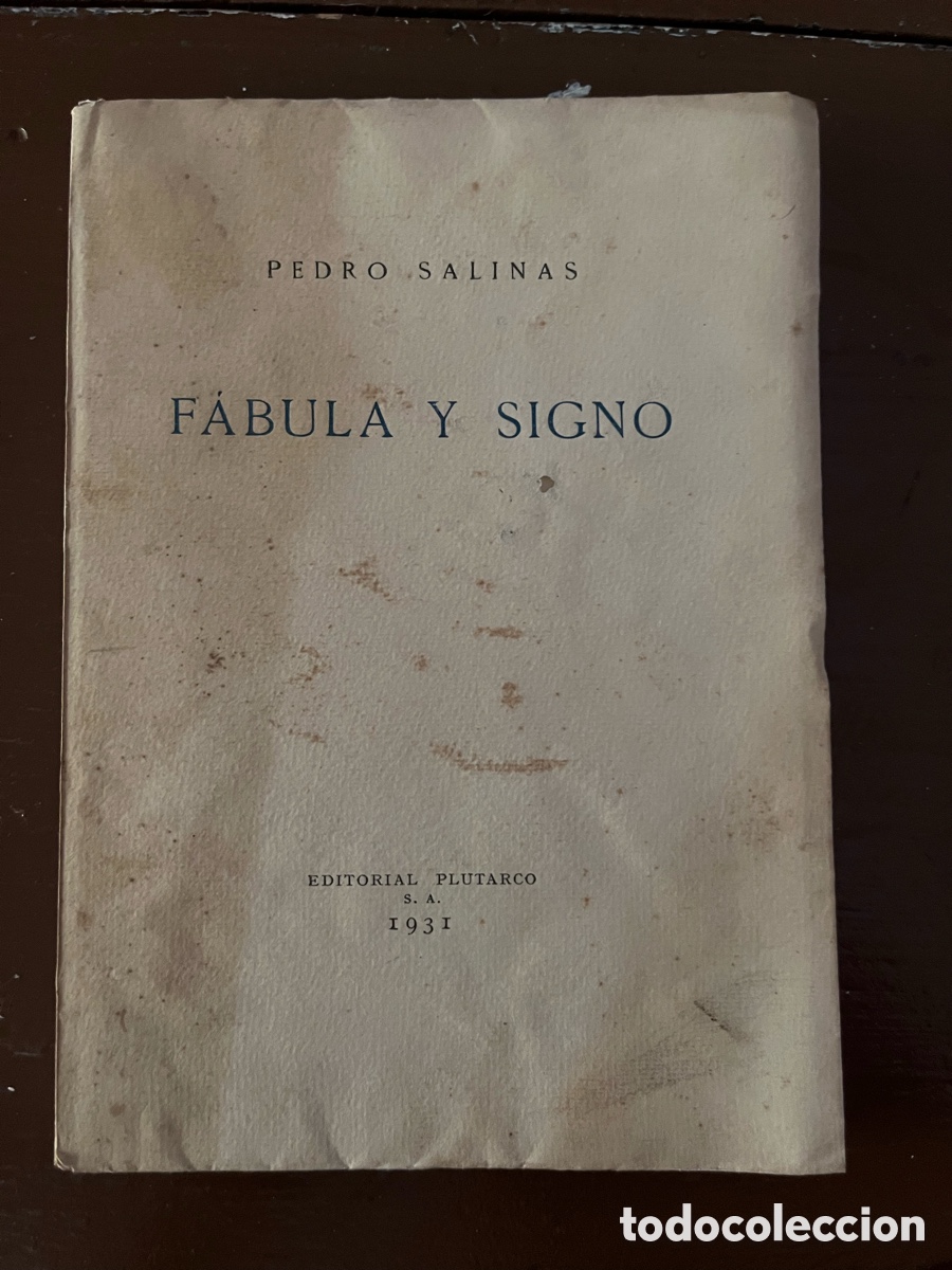 Libros de segunda mano: F&aacute;bula y Signo - Pedro Salinas - 1931
