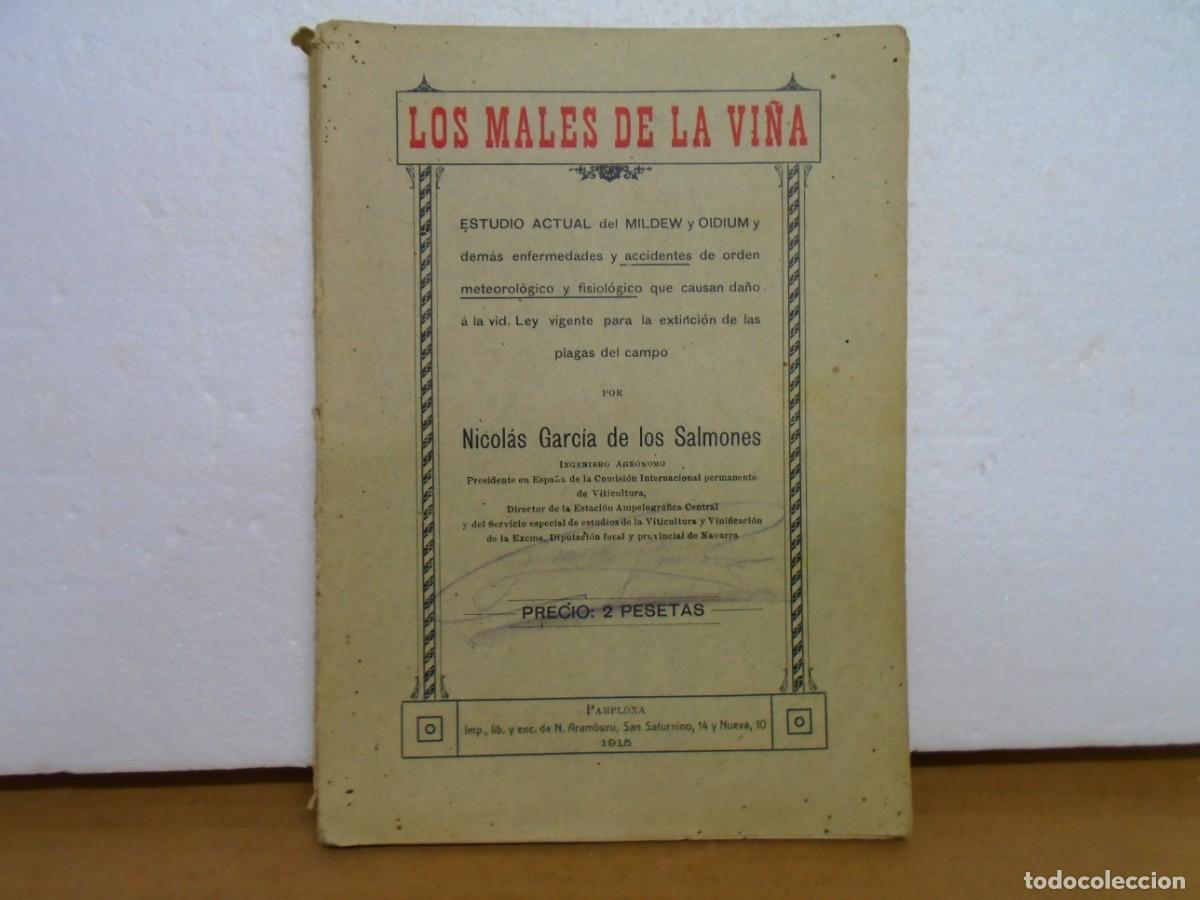Libros de segunda mano: LOS MALES DE LA VI&Ntilde;A/NICOLAS GARCIA DE LOS SALMONES/PAMPLONA 1915/ 154 PAGINAS.