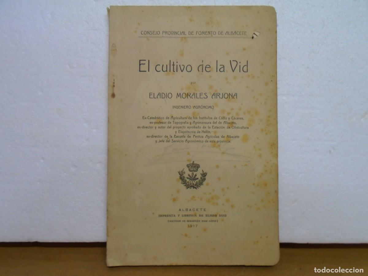 Libros de segunda mano: EL CULTIVO DE LA VID/CONSEJO PROVINCIAL DE FOMENTO DE ALBACETE/ 1917.