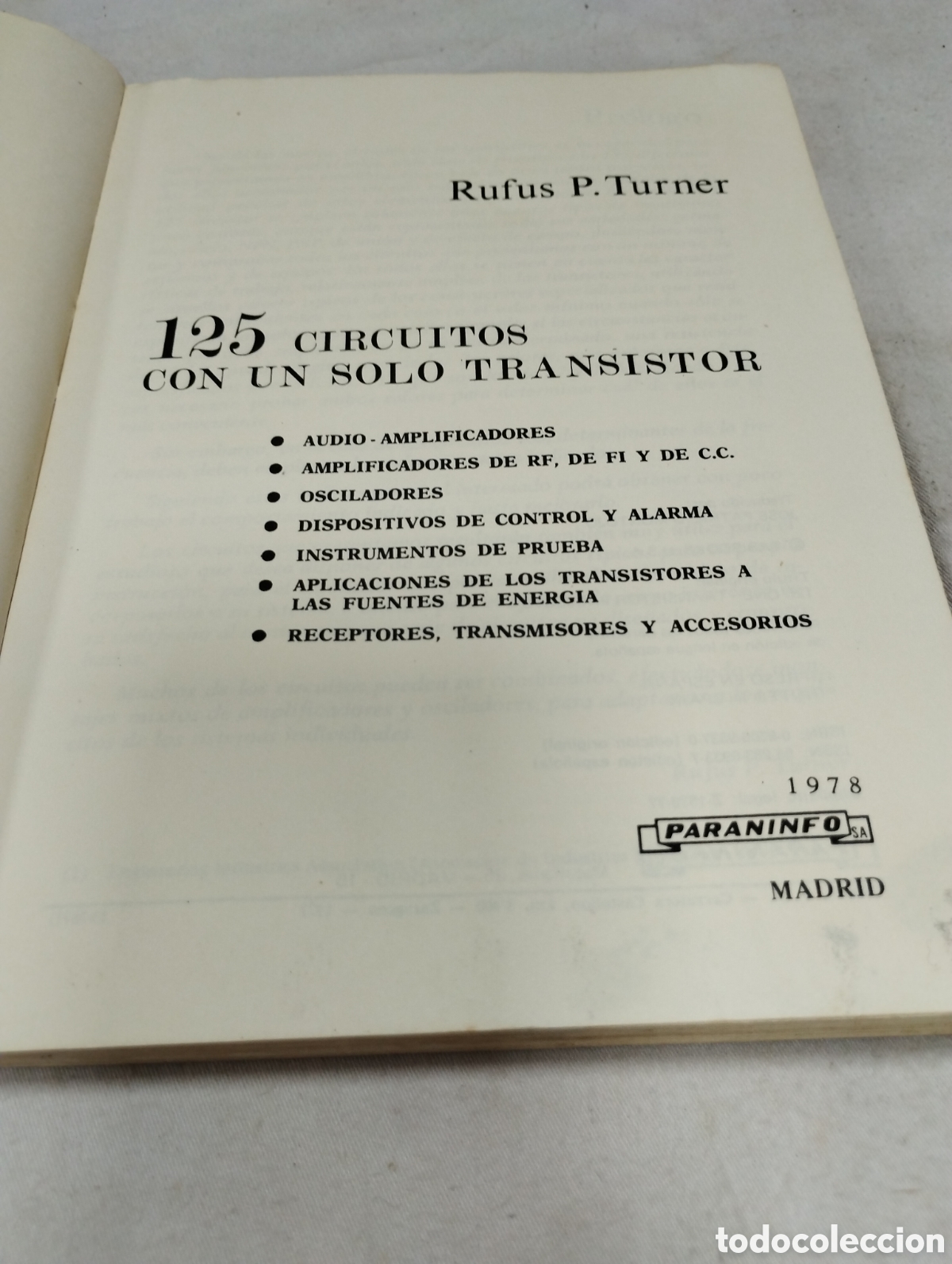 Libros de segunda mano: 125 circuitos con un solo transistor. Editorial Paraninfo, 1978 - Foto 2