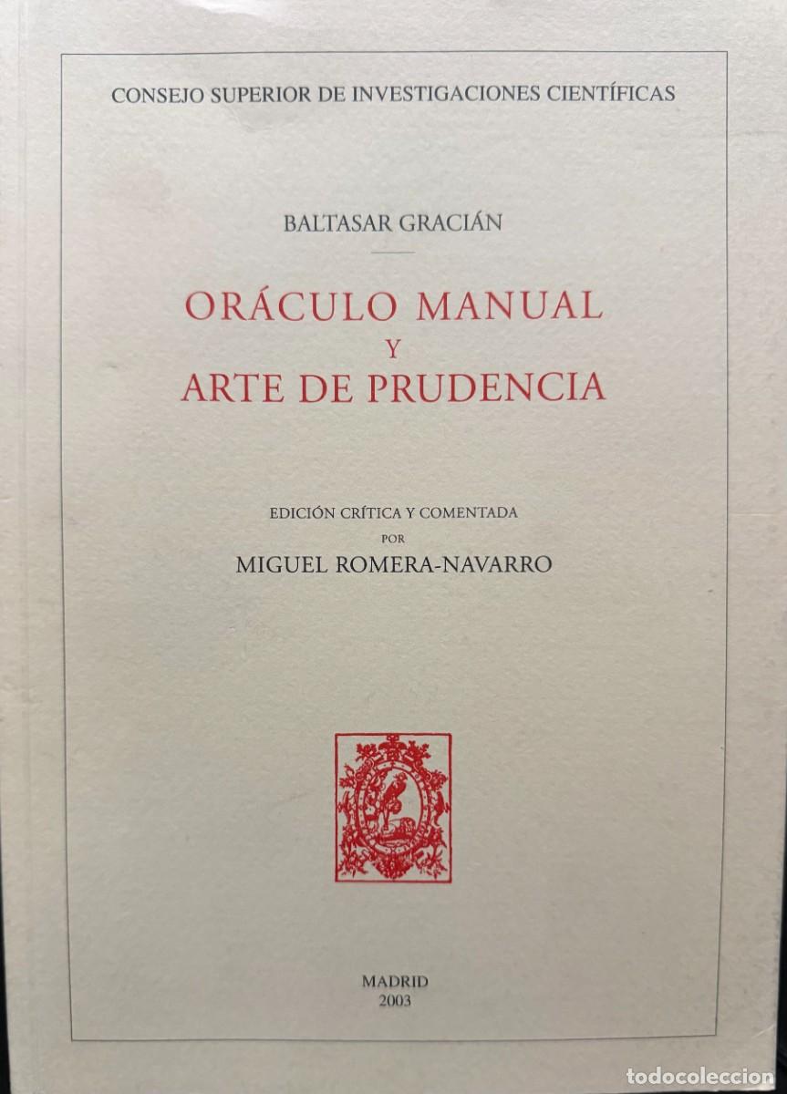 Libri di seconda mano: Graci&aacute;n. Or&aacute;culo manual y arte de prudencia