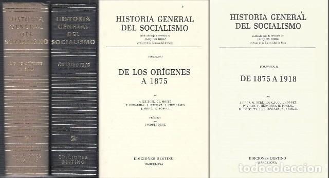 Libros de segunda mano: HISTORIA GENERAL DEL SOCIALISMO VOLUMEN I Y II (FALTO DEL III Y IV) - A-P-1940