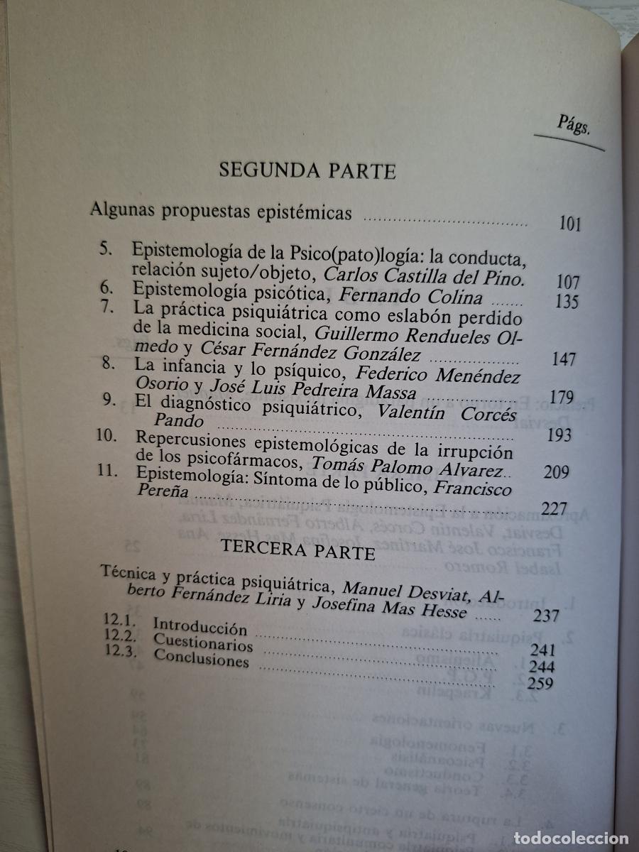 Libros de segunda mano: Epistemolog&iacute;a y pr&aacute;ctica psiqui&aacute;trica - Desviat, Manuel (coord.) - Foto 6