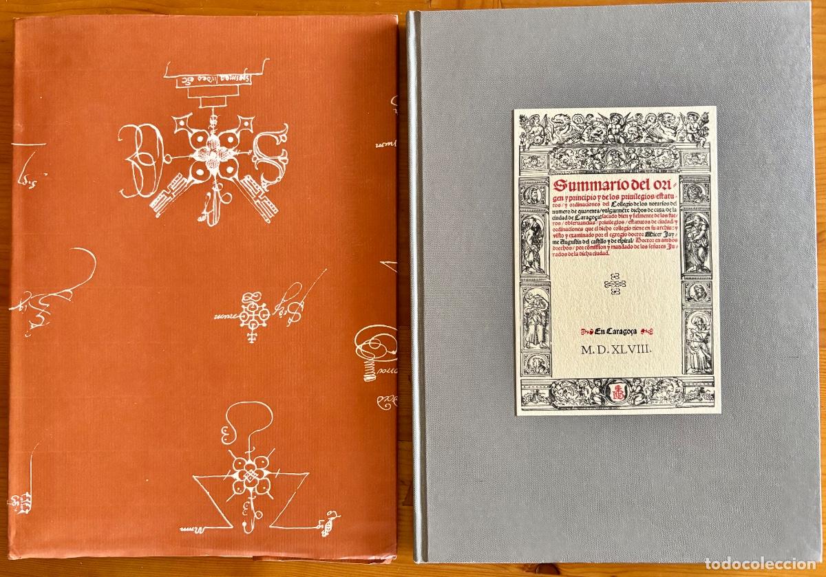 Libri di seconda mano: COLEGIO NOTARIOS ZARAGOZA- SUMARIO ORIGEN PRIVILEGIOS- FACSIMIL- EDICION ESPECIAL- 1995