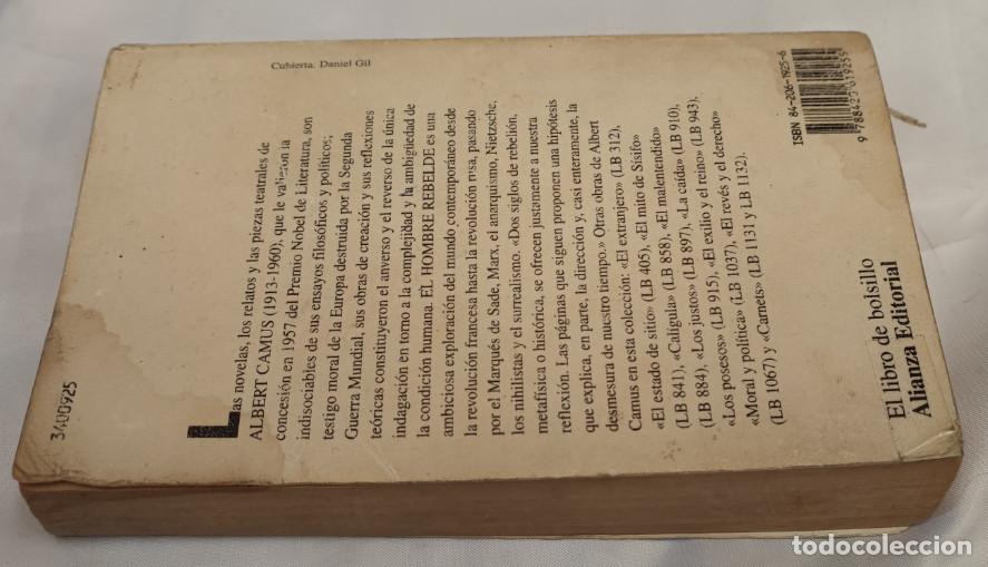 Libros de segunda mano: EL HOMBRE REBELDE, ALBERT CAMUS, ALIANZA, CON DEDICATORIA SOBRE EL TEMA, LIBRO - Foto 5