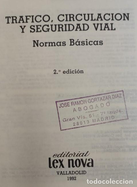 Libros de segunda mano: TRAFICO CIRCULACION Y SEGURIDAD VIAL, LEX NOVA 1992, LIBRO - Foto 3