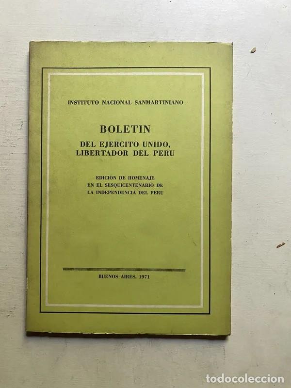 Libros de segunda mano: Instituto Nacional Sanmartiniano &ndash; Bolet&iacute;n del Ej&eacute;rcito Unido, Libertador del Per&uacute; &ndash; LM