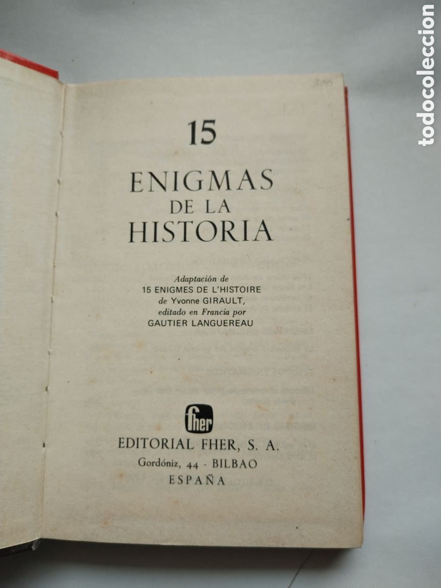 Libros de segunda mano: 15 ENIGMAS DE LA HISTORIA/FHER - Foto 2