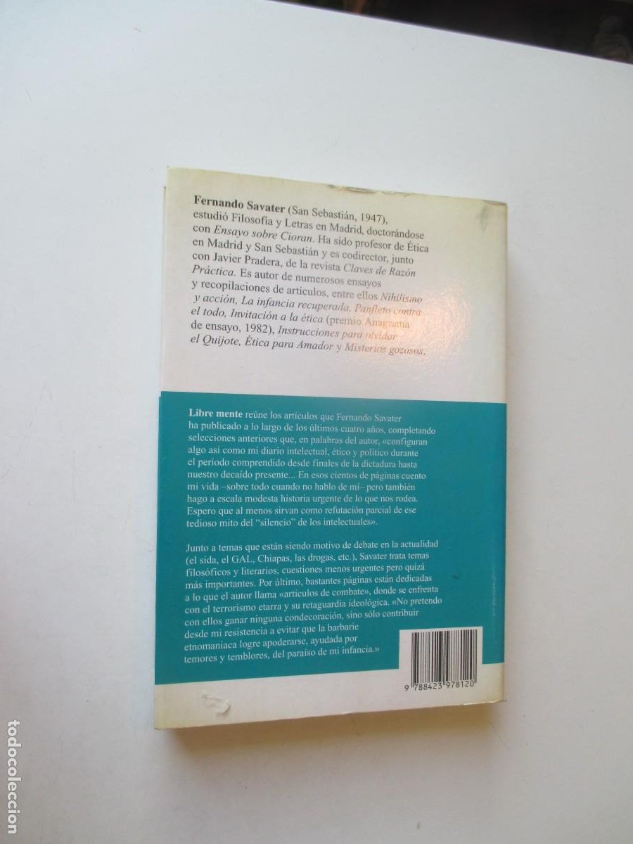Libros de segunda mano: FERNANDO SAVATER Libre mente W41102 - Foto 2