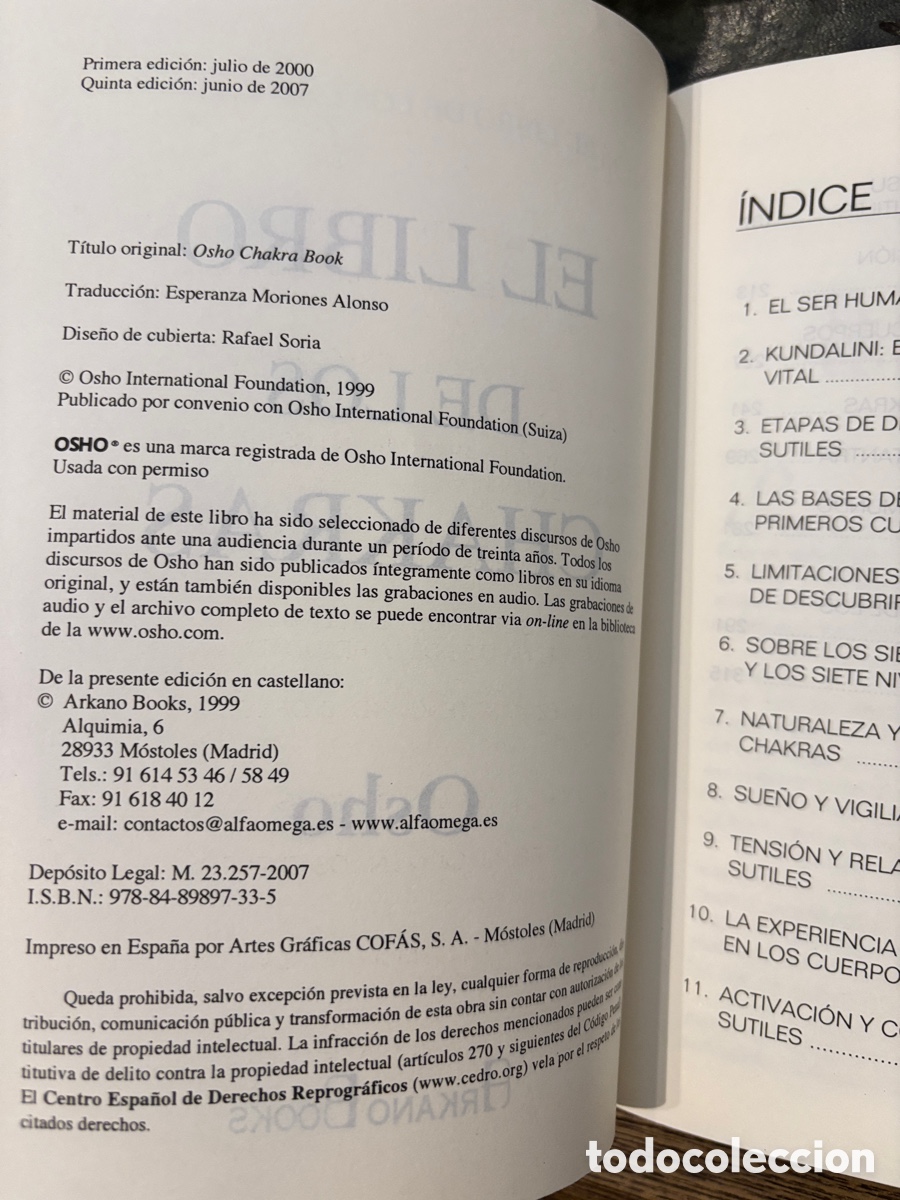 Libros de segunda mano: El libro de los chakras Osho. - Foto 4