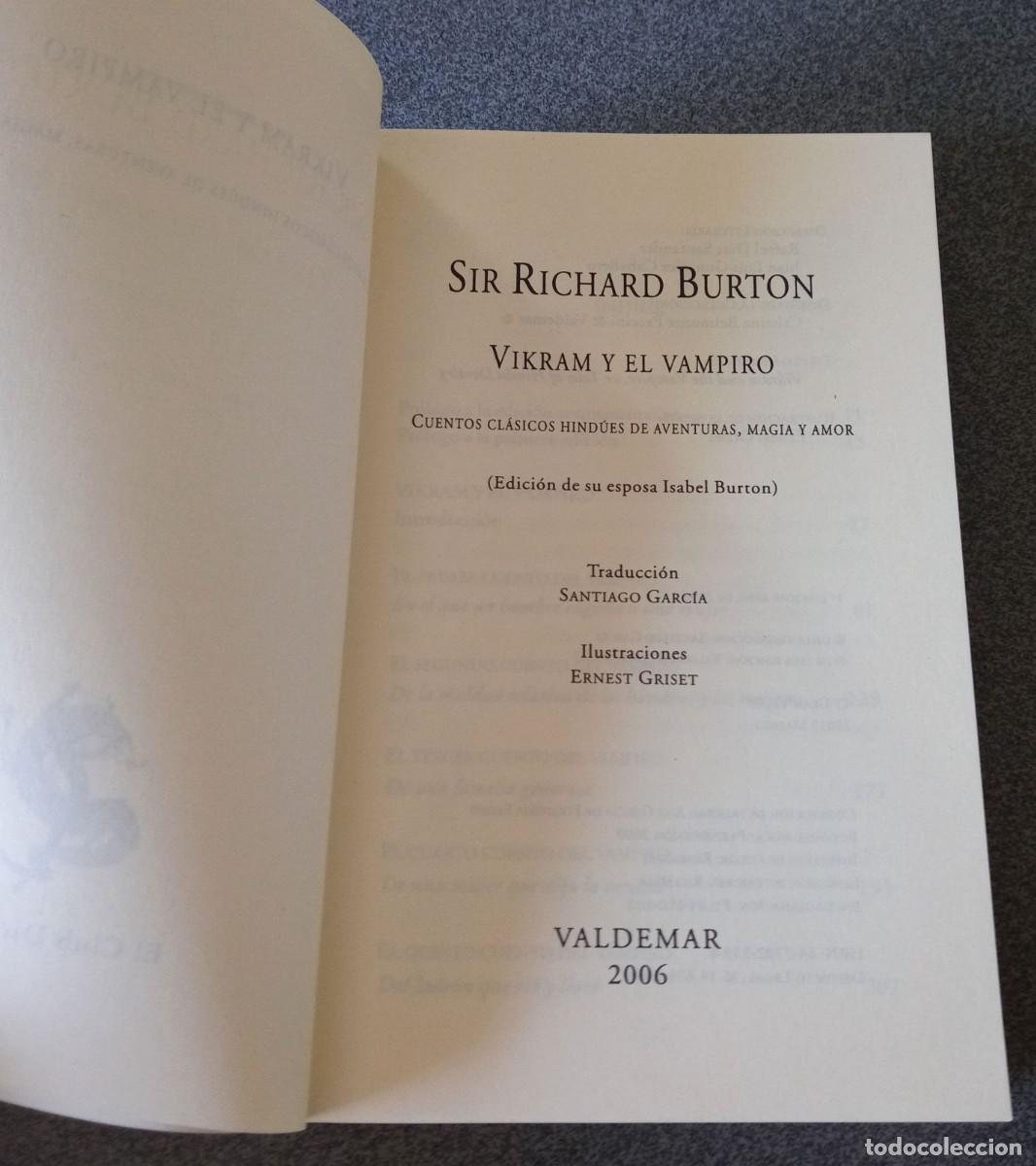 Libros de segunda mano: Vikram Y El Vampiro Sir Richard Burton - Foto 4