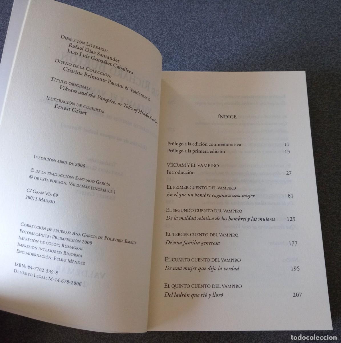 Libros de segunda mano: Vikram Y El Vampiro Sir Richard Burton - Foto 5