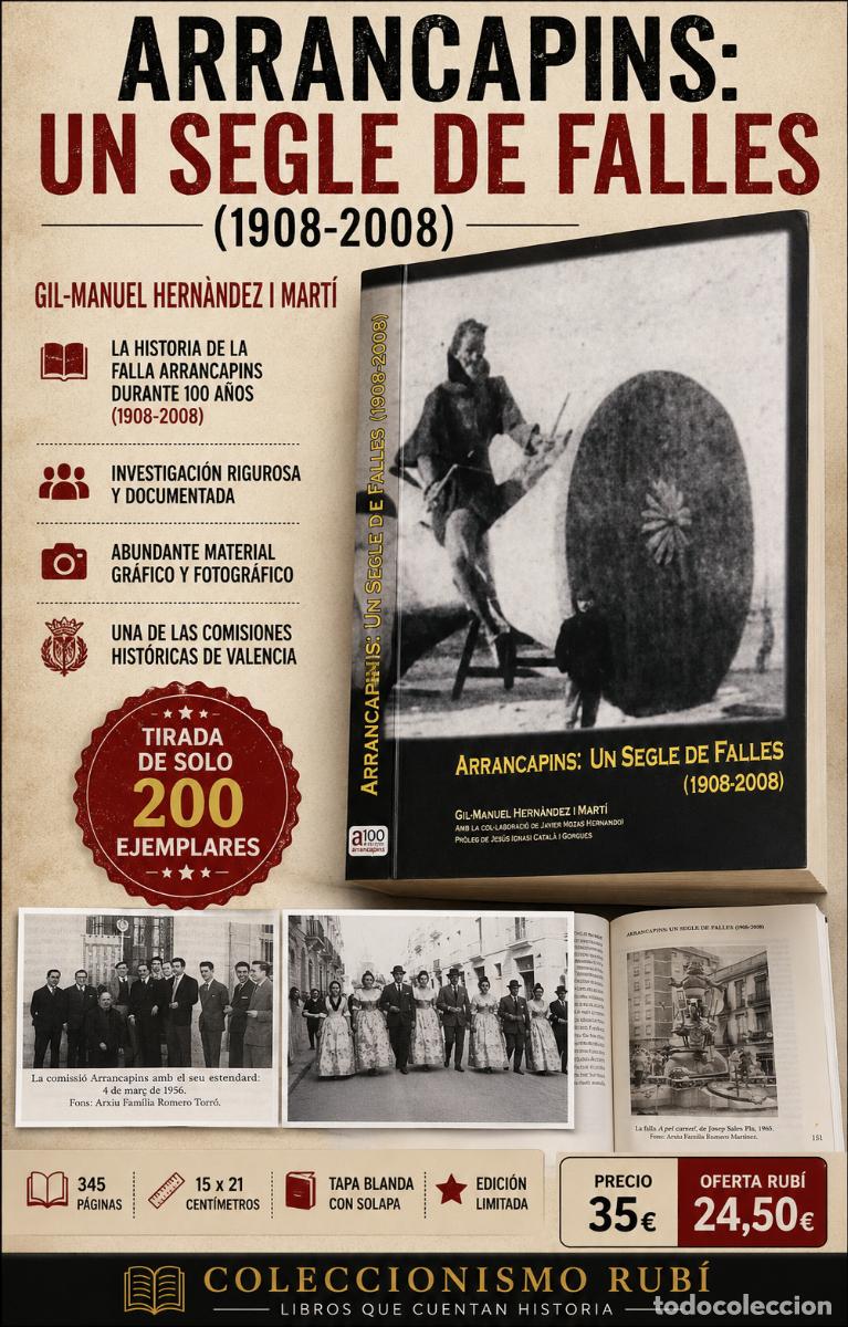 Libros de segunda mano: ARRANCAPINS: UN SEGLE DE FALLES (1908-2008) - GIL-MANUEL HERN&Agrave;NDEZ I MART&Iacute; - TIRADA 200 EJEMPLARES