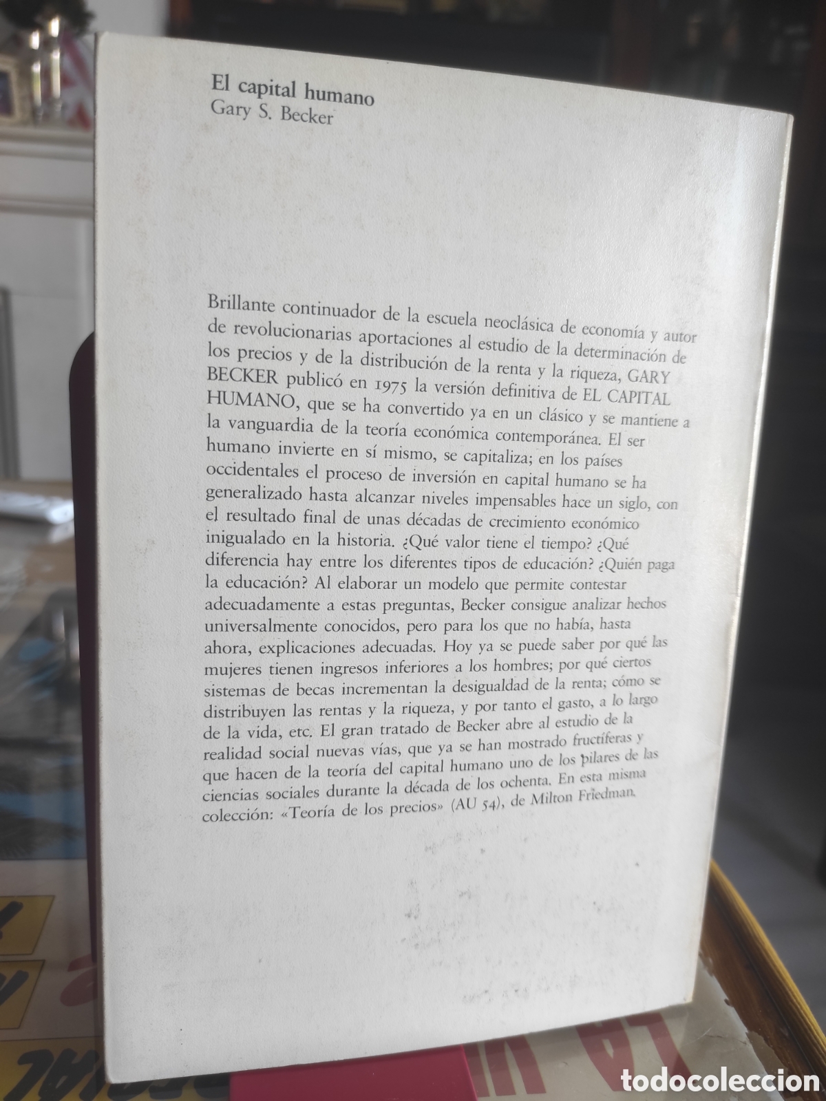 Libros de segunda mano: El capital humano - Gary S. Becker - 1983 - Alianza Editorial - Foto 2