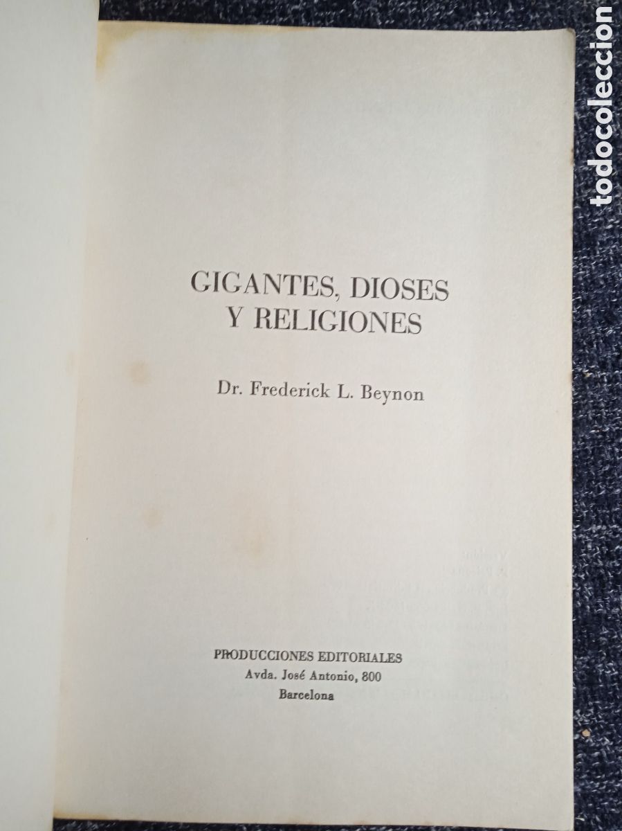 Libros de segunda mano: GIGANTES, DIOSES Y RELIGIONES. / FREDERICK L. BEYNON - Foto 2