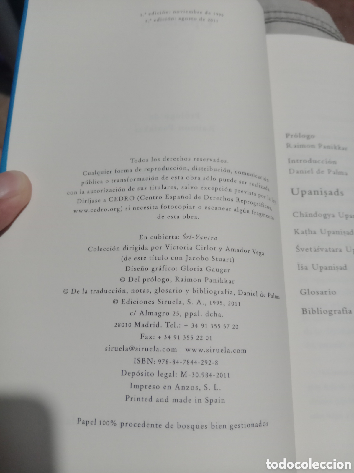 Libros de segunda mano: Upanisads pr&oacute;logo de Raymond Panikkar - Foto 5