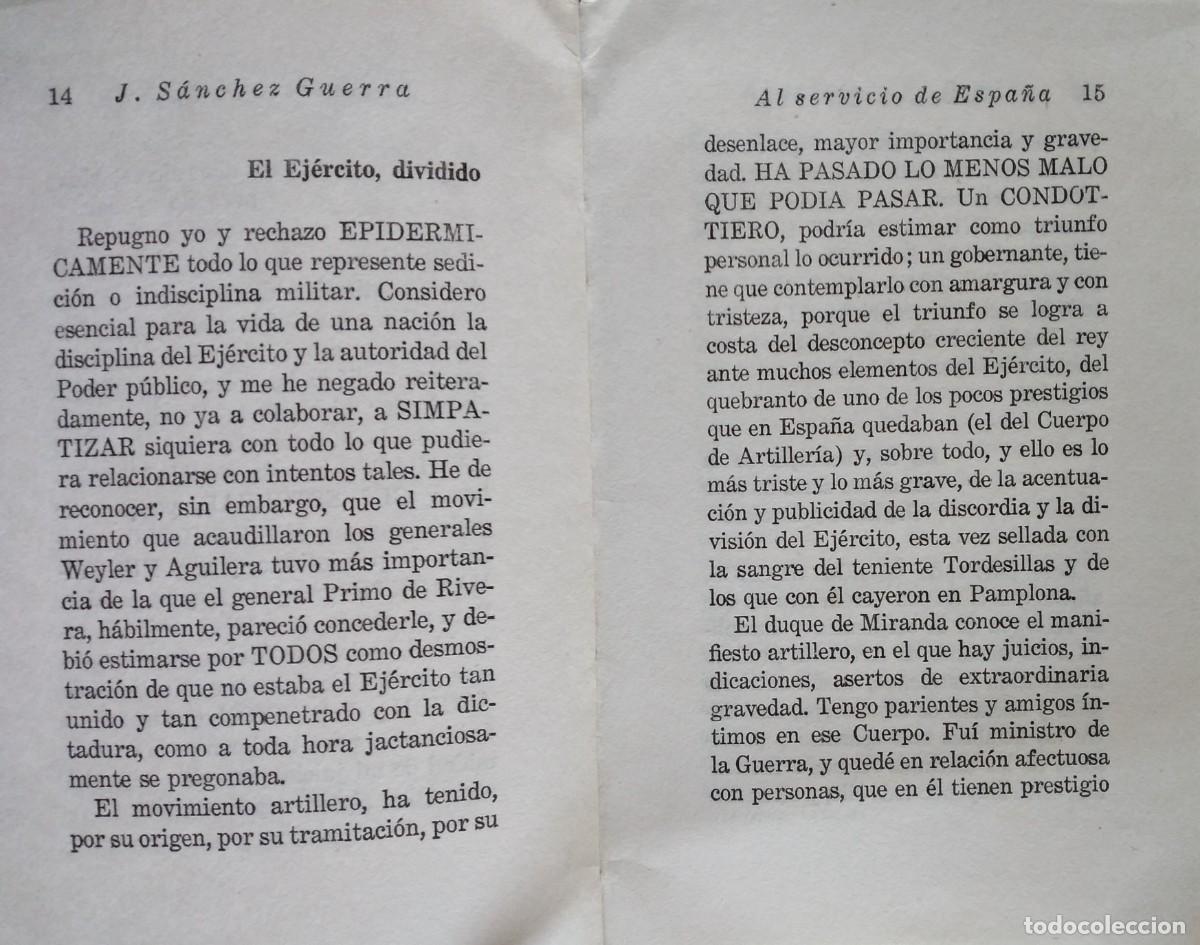 Libros de segunda mano: Al servicio de Espa&ntilde;a -S&aacute;nchez Guerra, Jos&eacute; - Foto 2