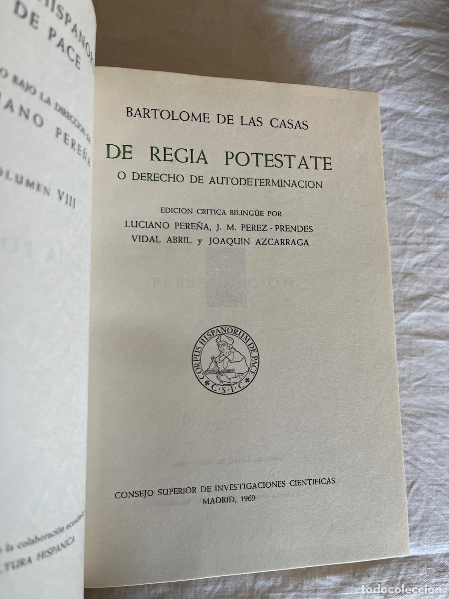 Libros de segunda mano: Bartolom&eacute; de las Casas: De Regia Potestate, CSIC, 1969 - Foto 2
