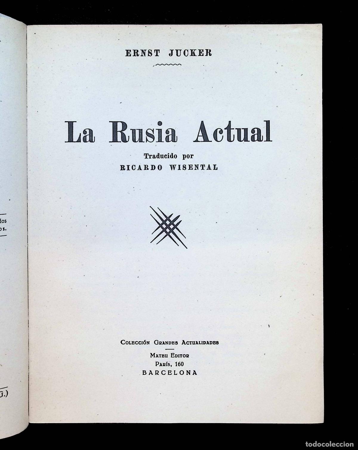 Libros de segunda mano: LA RUSIA ACTUAL. - JUCKER, Ernst. - Foto 2