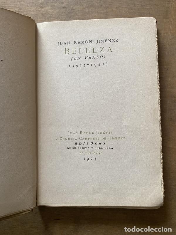 Libros de segunda mano: Belleza (Primera edicion) - Jimenez Juan Ramon - Foto 2