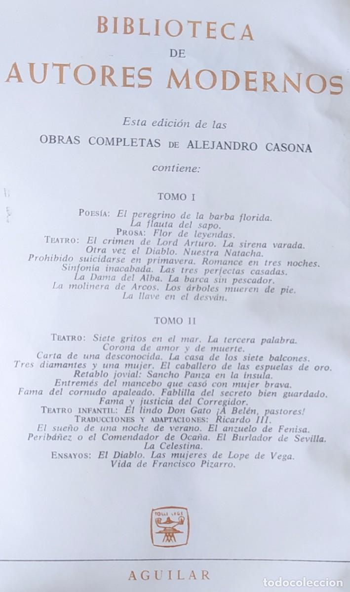 Libros de segunda mano: ALEJANDRO CASONA Obras Completas. 2T. Aguilar 1966 - Foto 4