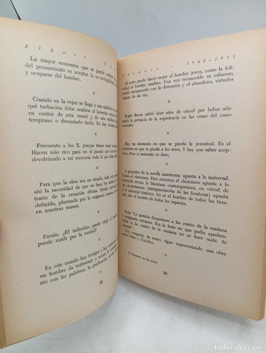 Libros de segunda mano: CARNETS. ALBERT CAMUS. VOL. II. EDITORIAL LOSADA. 1966. PAGS : 253. - Foto 3