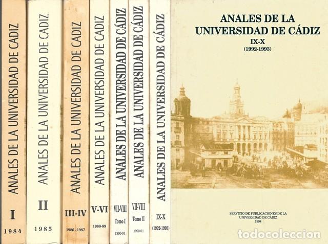 Libros de segunda mano: ANALES DE LA UNIVERSIDAD DE CADIZ - 10 TOMOS EN 7 VOLUMENES - A-CA-4457