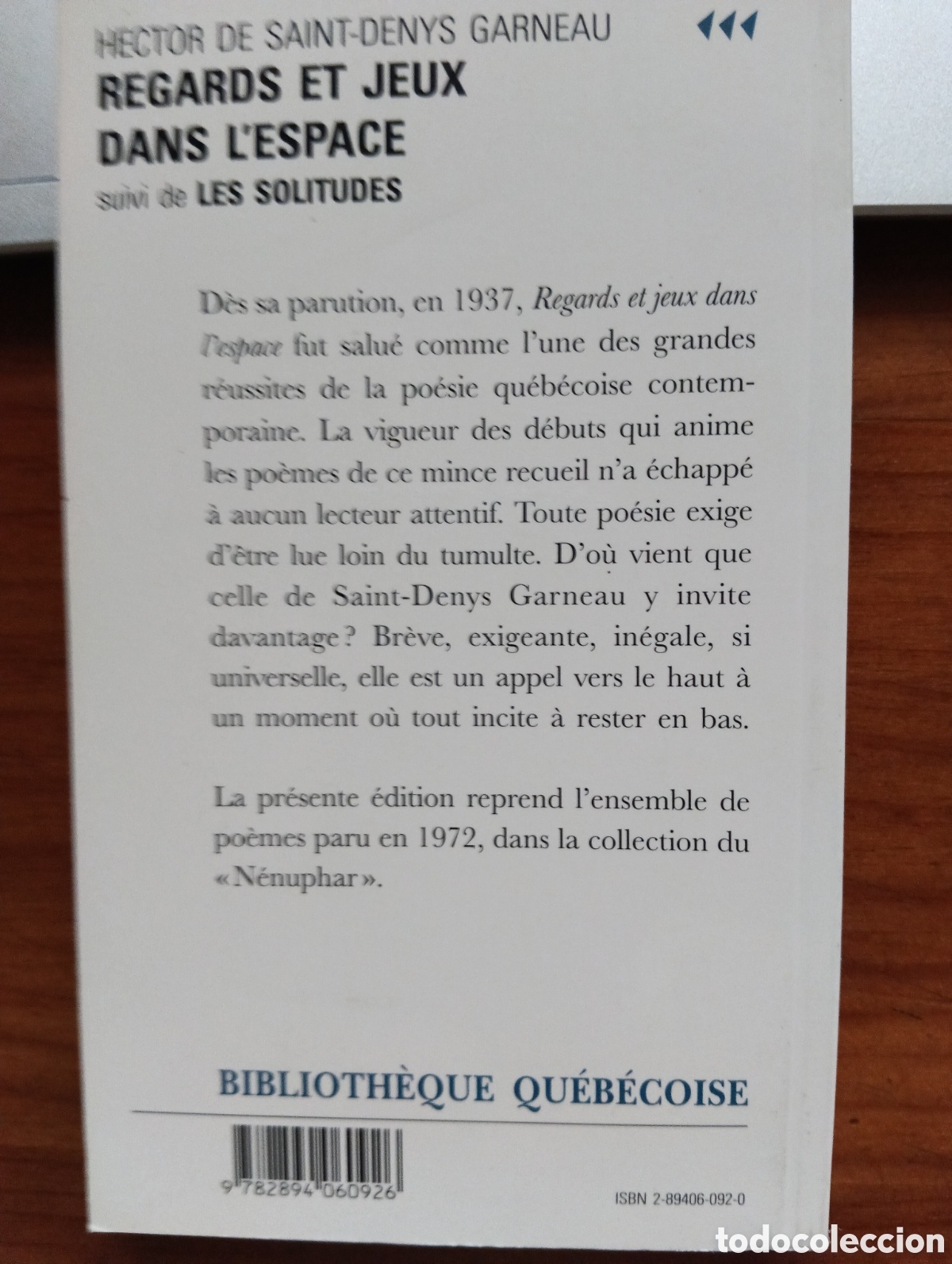Libros de segunda mano: Regards et jeux dans lespace, Hector de saint-Denys Garneau - Foto 2