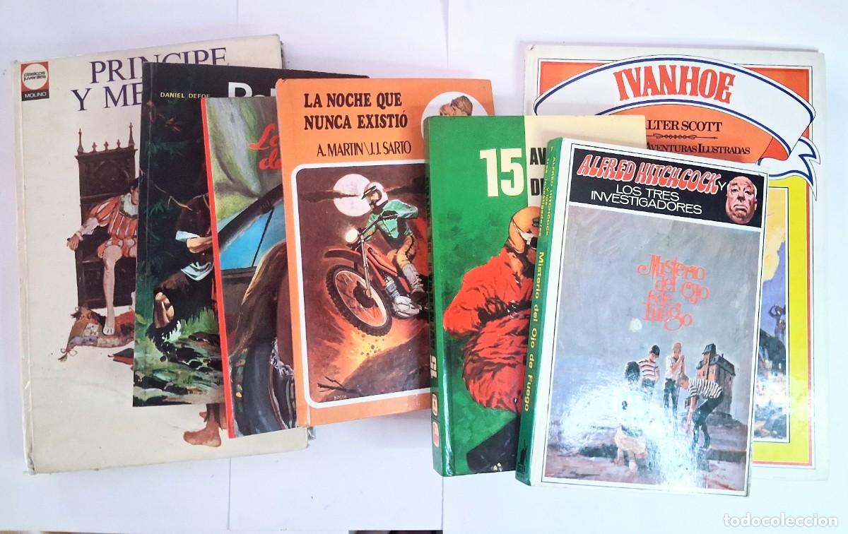 Libros de segunda mano: lote libros de aventuras, principe y mendigo, Ivanhoe, robinson crusoe, la galera baj&aacute; y +