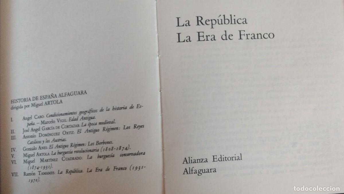 Libros de segunda mano: La Rep&uacute;blica. La era de Franco -Tamames, Ram&oacute;n - Foto 2