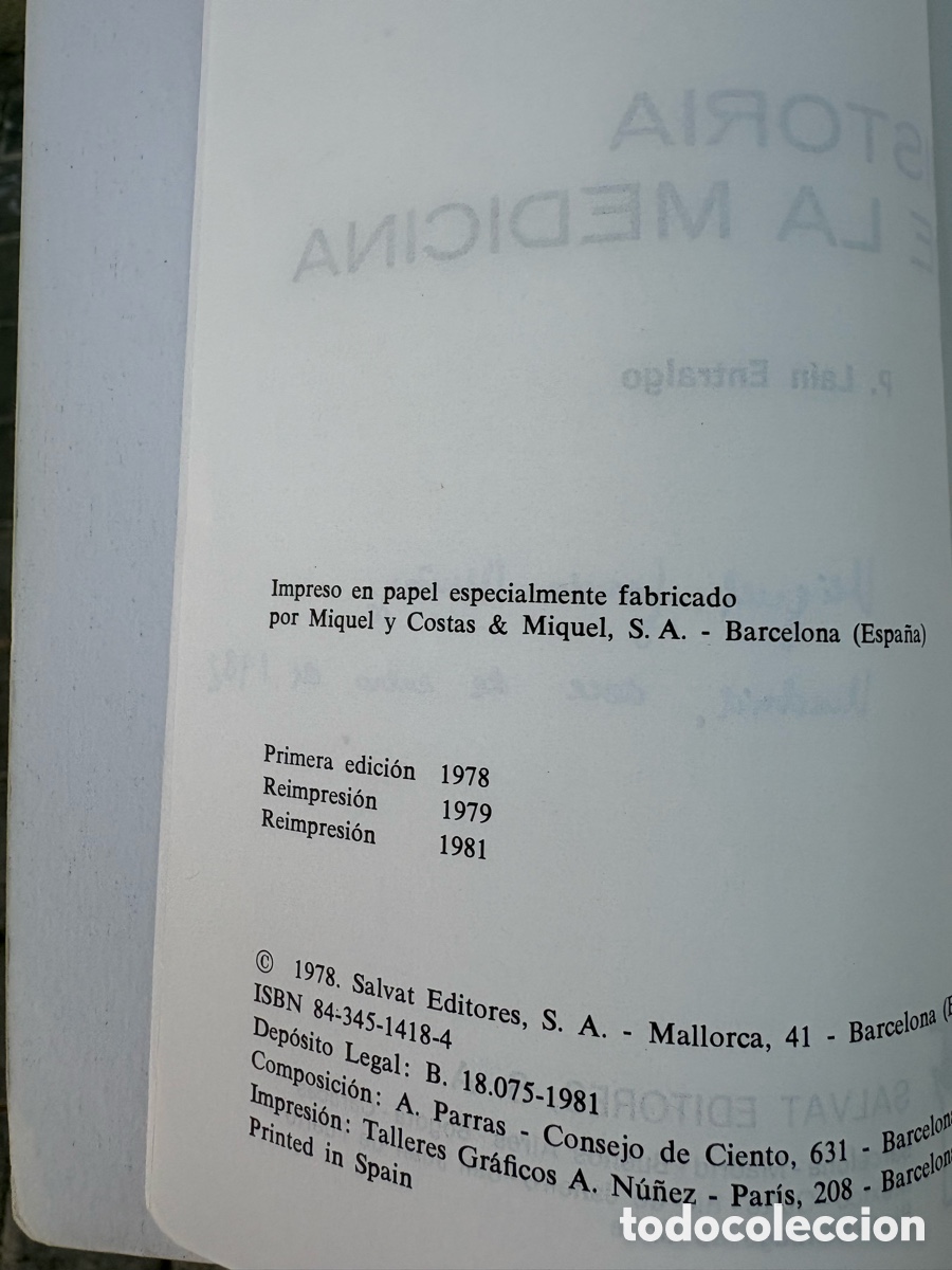 Libros de segunda mano: Historia de la Medicina. P. La&iacute;n Entralgo - Foto 5