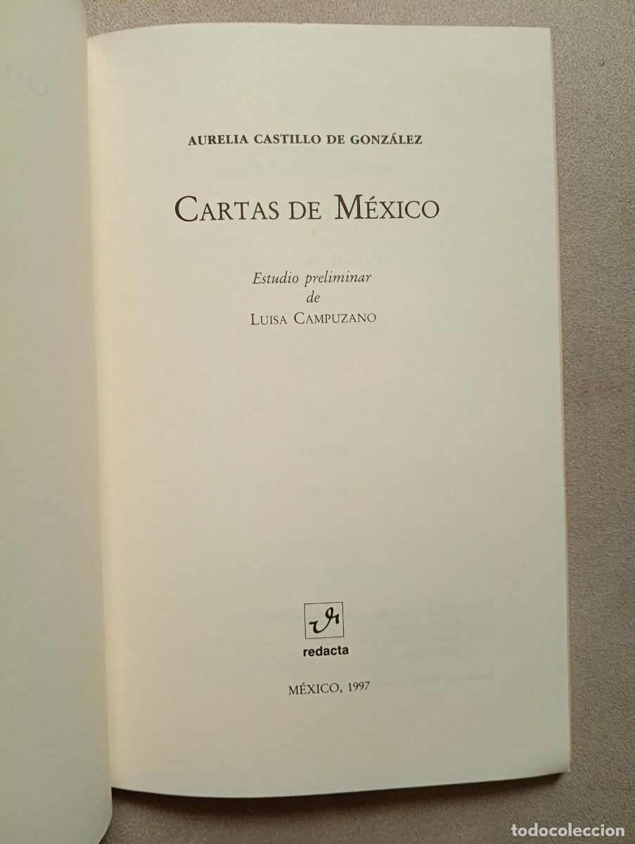Libros de segunda mano: Aurelia Castillo de Gonz&aacute;lez. Cartas de M&eacute;xico - Foto 2