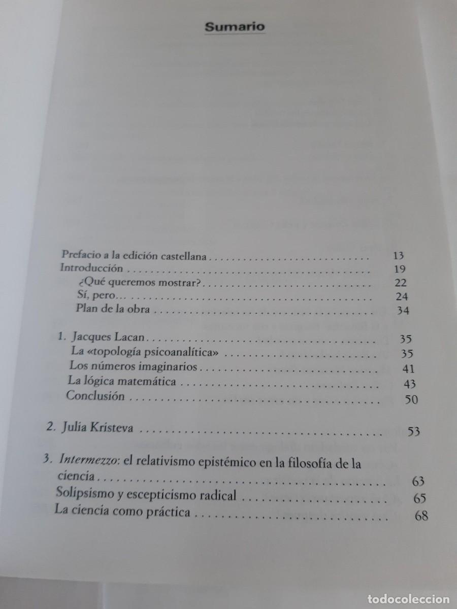 Libros de segunda mano: IMPOSTURAS INTELECTUALES - SOKAL, ALAN Y JEAN BRICMONT - Foto 4