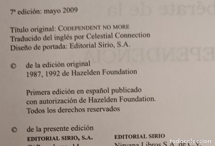 Libros de segunda mano: LIBERATE DE LA CODEPENDENCIA, MELODY BEATTIE, SIRIO 2009, LIBRO DE AUTOAYUDA - Foto 5