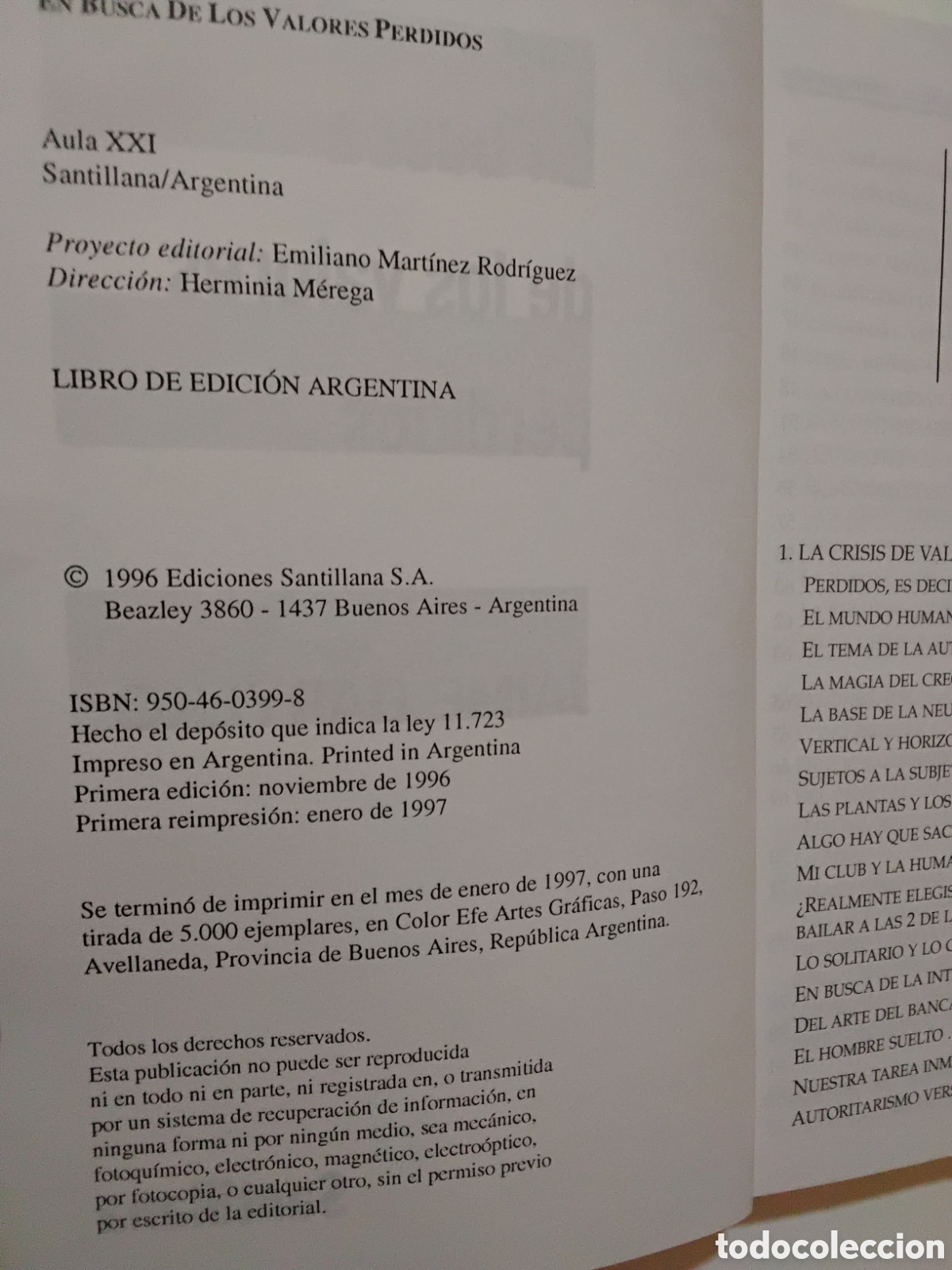 Libros de segunda mano: Jaime Barylko &ndash; En busca de los valores perdidos &ndash; Ediciones Santillana &ndash; 1996 - Foto 3