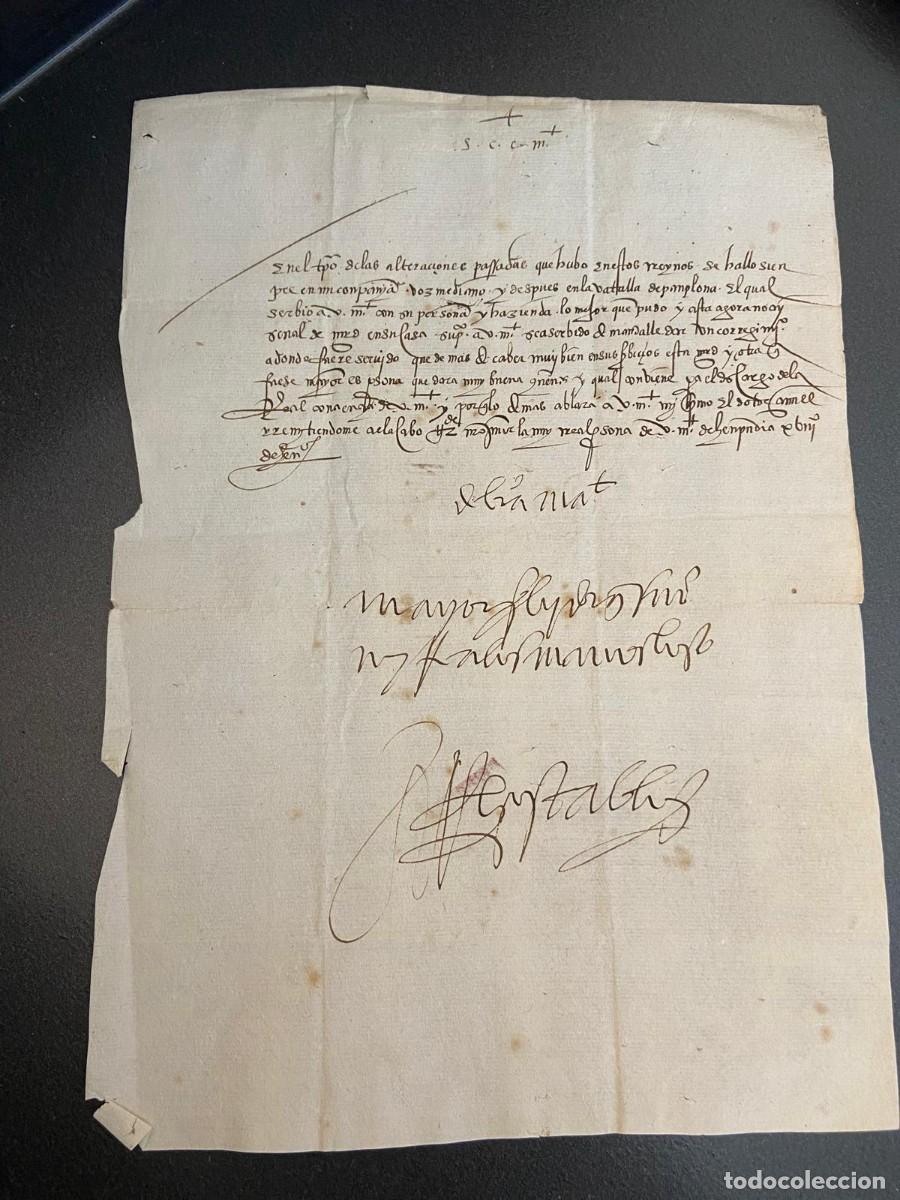Libros de segunda mano: CARTA ORIGINAL I&Ntilde;IGO FERNANDEZ DE VELASCO, CONDESTABLE DE CASTILLA A CARLOS V ...