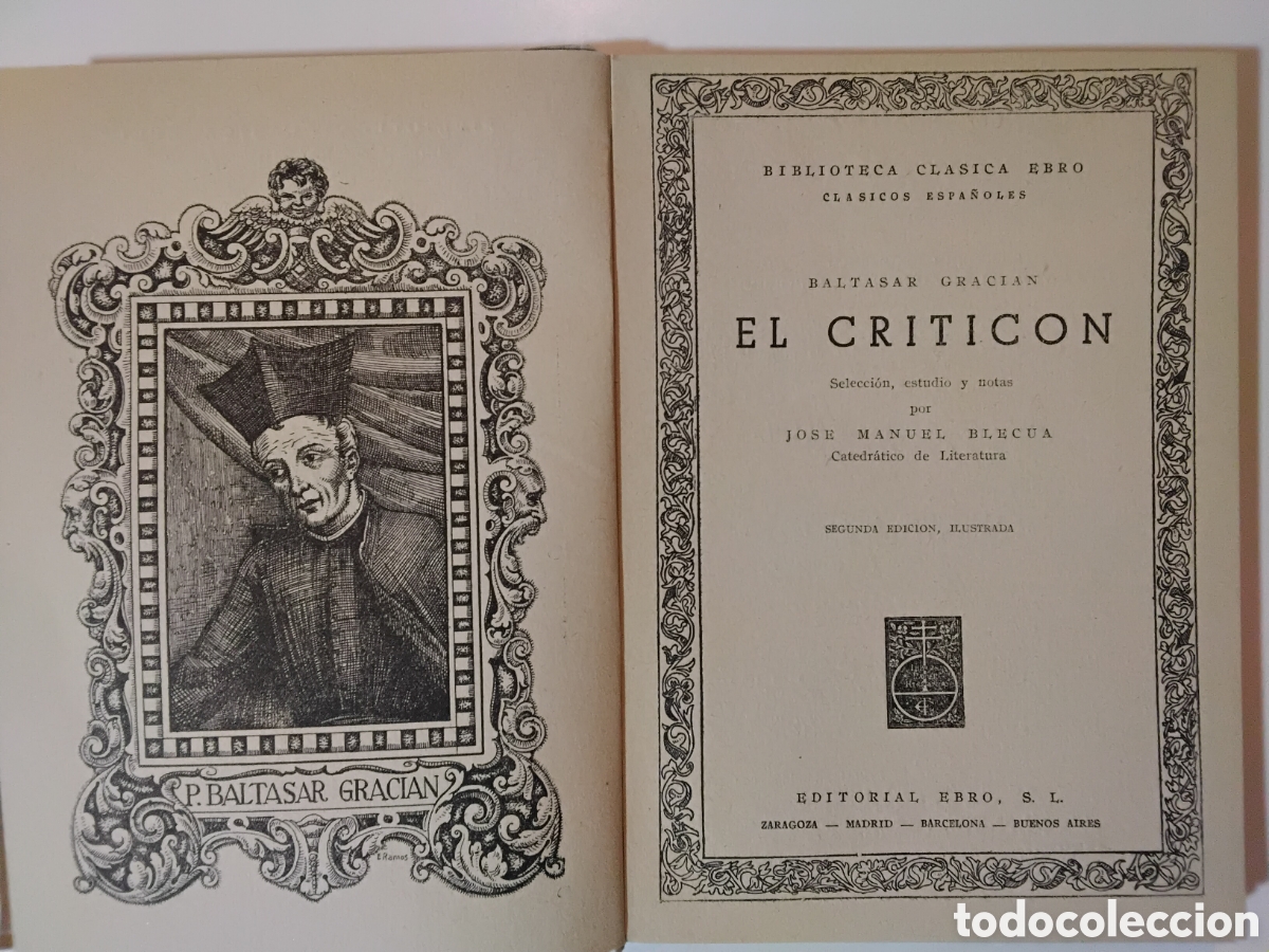 Libros de segunda mano: Baltasar Graci&aacute;n - El Critic&oacute;n - Editorial Ebro - 1958 - Foto 3