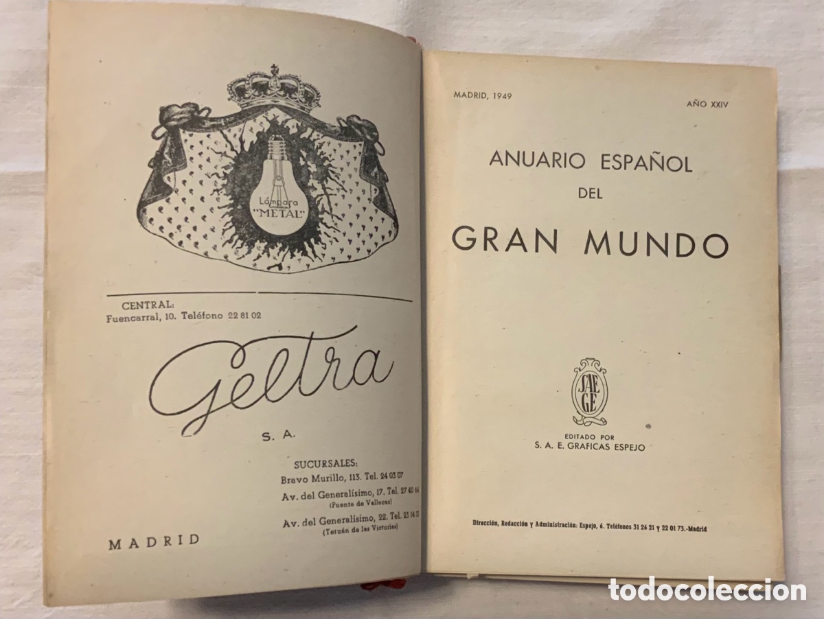 Libros de segunda mano: Anuario Espa&ntilde;ol del Gran Mundo. 1949 - Foto 3