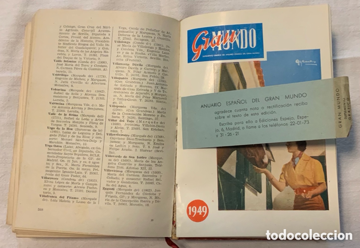 Libros de segunda mano: Anuario Espa&ntilde;ol del Gran Mundo. 1949 - Foto 8