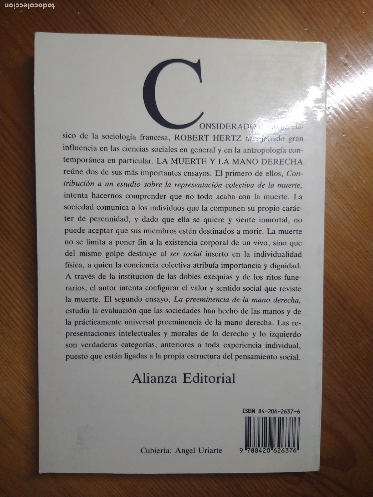 Libros de segunda mano: La muerte y la mano derecha - Robert Hertz - Foto 3
