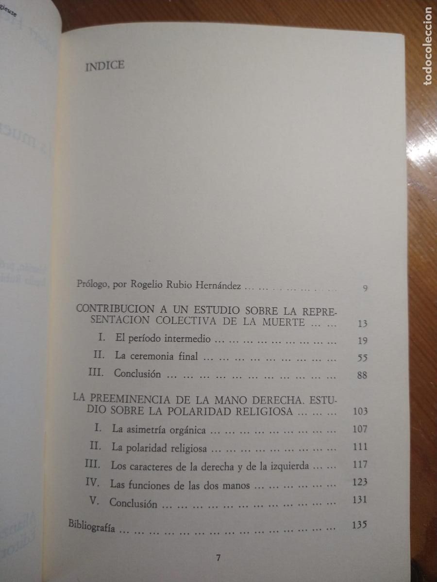 Libros de segunda mano: La muerte y la mano derecha - Robert Hertz - Foto 4