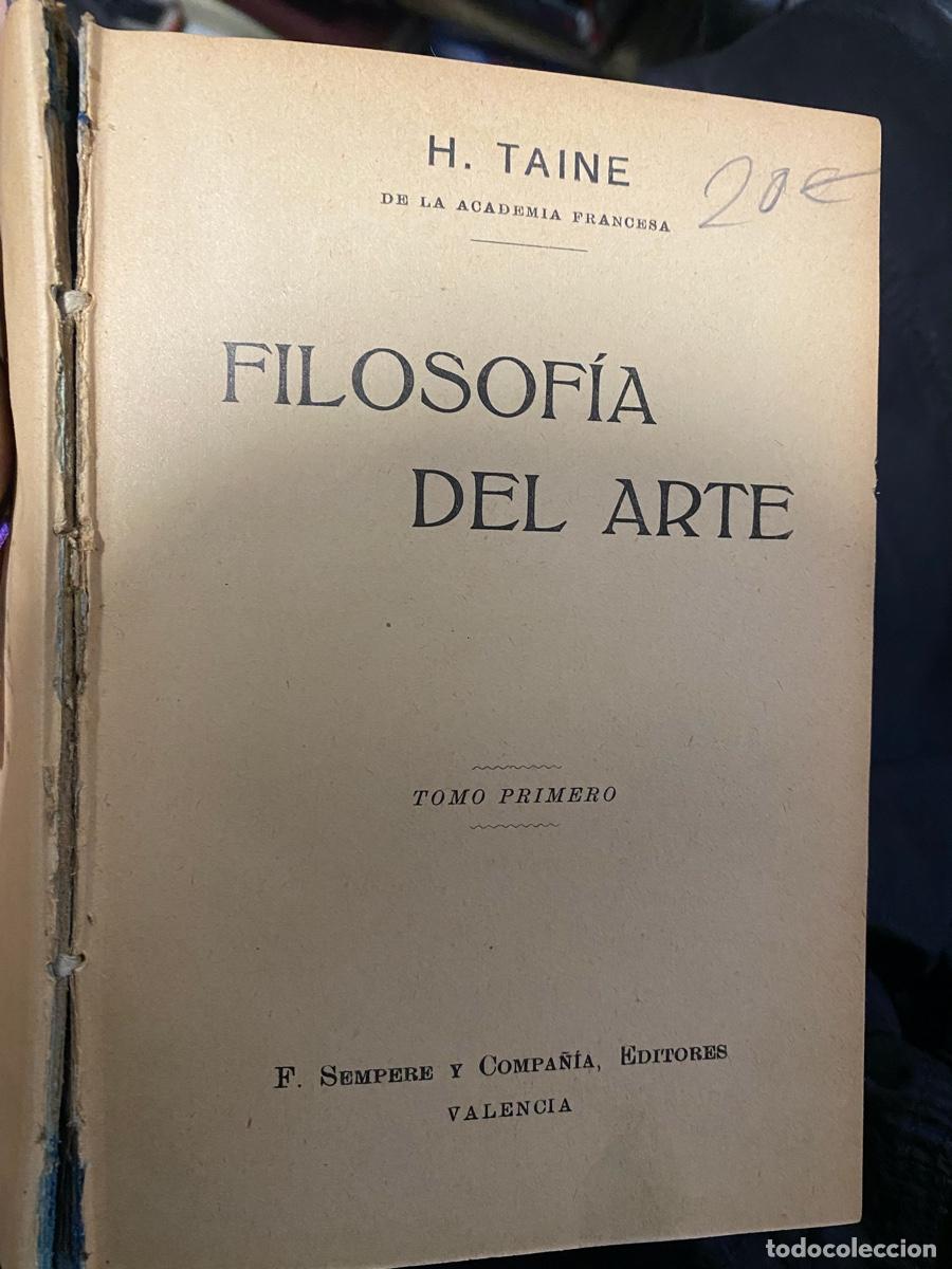 Libros de segunda mano: FILOSOFIA DEL ARTE, H.TAINE, EDITORES VALENCIA