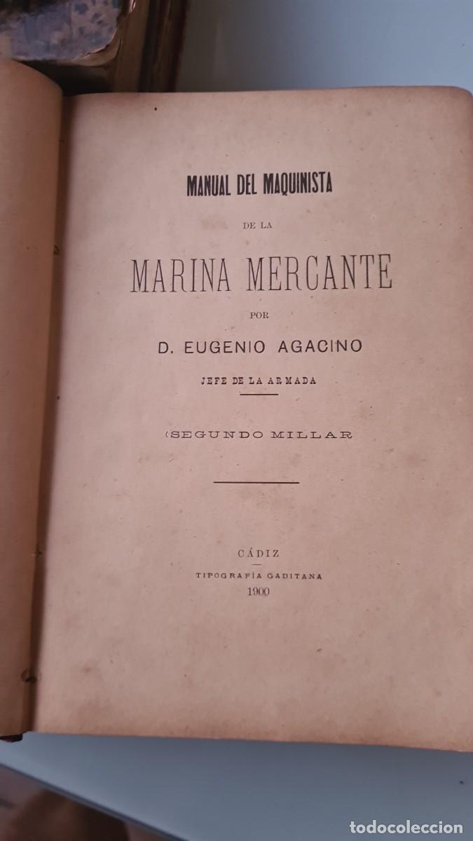 Libros de segunda mano: Libro Marina Mercante 1900 dedicado por el autor