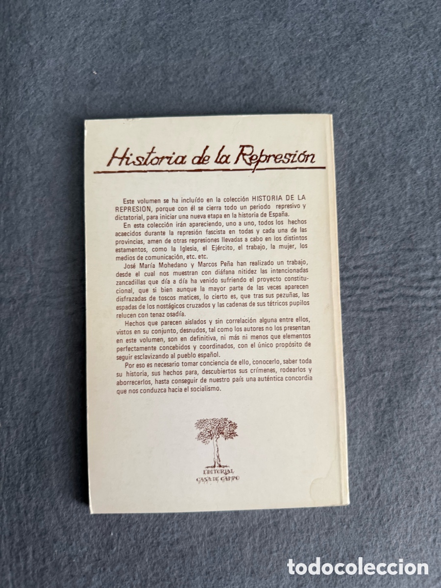 Libros de segunda mano: HISTORIA DE LA REPRESI&Oacute;N / JOS&Eacute; M&ordf; MOHEDANO Y MARCOS PE&Ntilde;A / ED. CASA DE CAMPO EN MADRID 1978 ETA