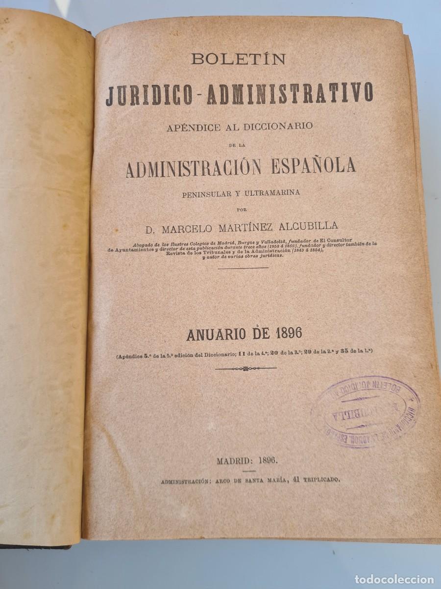 Libros de segunda mano: Libro Bolet&iacute;n Jur&iacute;dico 1896 - Foto 2