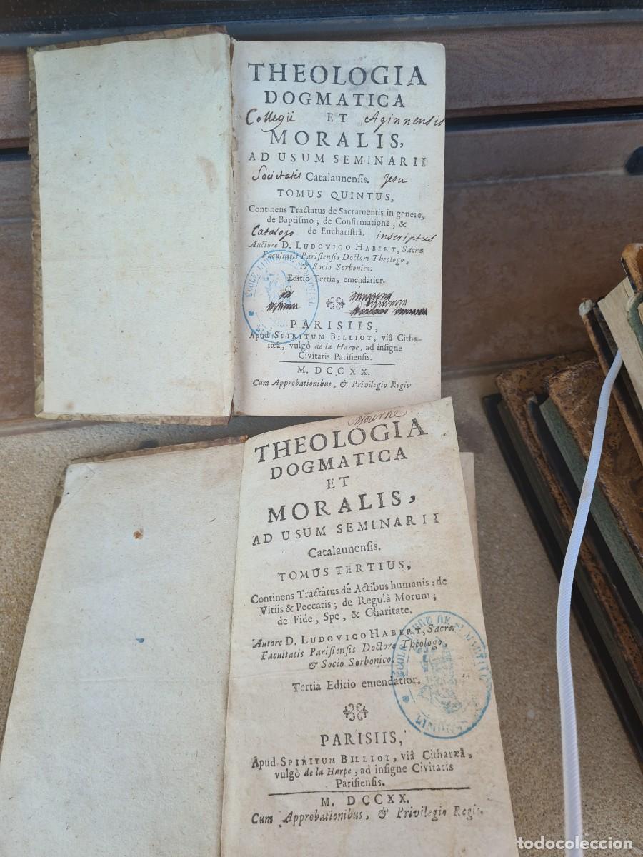 Libros de segunda mano: Lote de 2 tomos teolog&iacute;a de Harbert siglo XVIII