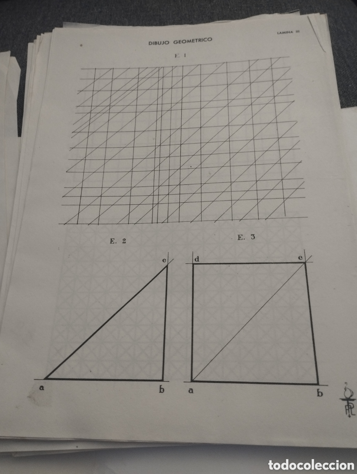 Libros de segunda mano: Cuaderno con 32 laminas de Dibujo Geom&eacute;trico de P&eacute;rez Lozano - Foto 3