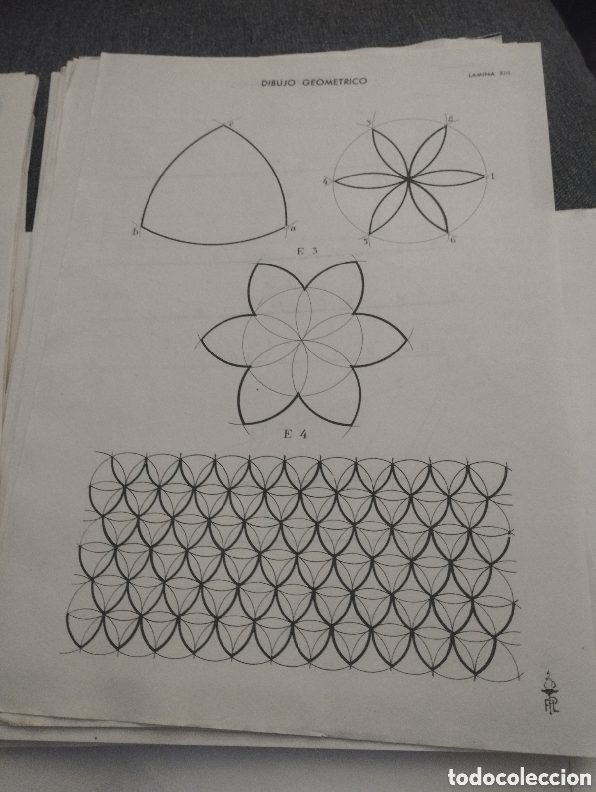 Libros de segunda mano: Cuaderno con 32 laminas de Dibujo Geom&eacute;trico de P&eacute;rez Lozano - Foto 4