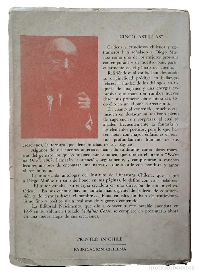 Libros de segunda mano: Mu&ntilde;oz, Diego - Cinco Astillas - Primera Edici&oacute;n - (1969) - SIGNED Chile - Foto 4